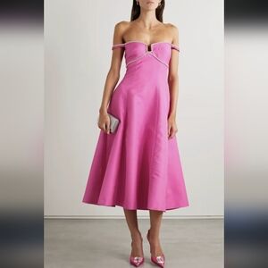 Eloisa Off Shoulder Midi - Fuschia